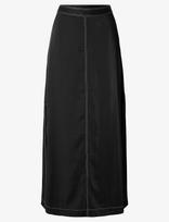 Selected - Slfadeli Hw Ankle Skirt B - Maxi sijonas - Juoda