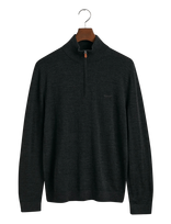 Gant - Extrafine Merino Wool Half Zip - Megztinis su užtrauktuku - Juoda