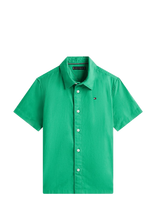Tommy Hilfiger - Stretch Oxford Shirt Ss - Marškiniai trumpomis rankovėmis - Žalia