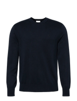 Calvin Klein - Ls Supima Cotton Crew 14Gg - Apvalios apykaklės megztinis - Tamsiai mėlyna