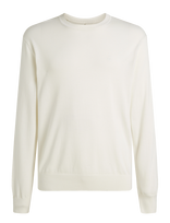 Calvin Klein - Ls Supima Cotton Crew 14Gg - Apvalios apykaklės megztinis - Balta