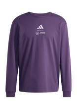 Adidas Performance - Mer Pw Tee Ls M - Sportiniai marškinėliai ilgomis rankovėmis - Violetinė
