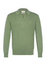 Gant - Linen Blend Polo - Polo marškinėliai ilgomis rankovėmis - Žalia