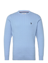 U.S. Polo Assn. - Mads Reg Cot Uspa M Knit - Apvalios apykaklės megztinis - Mėlyna