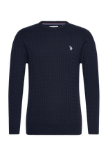 U.S. Polo Assn. - Mads Reg Cot Uspa M Knit - Apvalios apykaklės megztinis - Tamsiai mėlyna