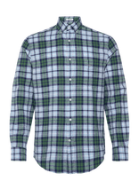 Gant - Reg Cotton Linen Check Shirt - Languoti marškiniai - Žalia