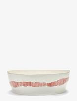Serax - Salad Bowl White Stripes Red Feast - Salotų dubenėlis - Balta