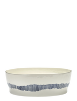 Serax - Salad Bowl White Stripes Blue Feast - Salotų dubenėlis - Balta