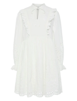 YAS - Yasluma Ls Dress S. Noos - Trumpa suknelė - Balta