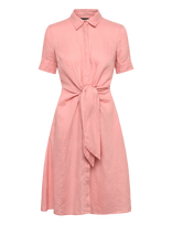 Lauren Ralph Lauren - Tie-Front Linen Shirtdress - Trumpa suknelė - Rožinė