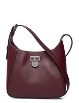 Lauren Ralph Lauren - Leather Small Tanner Shoulder Bag - Rankinė - Burgundiška splava