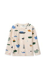 Liewood - Noah Printed Longsleeve Swim Tee - Maudymosi liemenėlė - Kreminė spalva