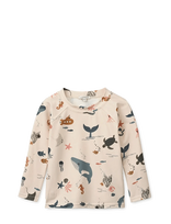 Liewood - Noah Printed Longsleeve Swim Tee - Maudymosi liemenėlė - Smėlio