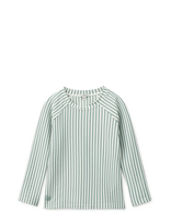 Liewood - Noah Seersucker Longsleeve Swim Tee - Maudymosi liemenėlė - Žalia