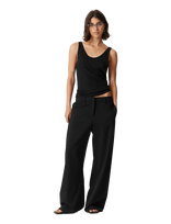 Weekday - Low-Waisted Loose Fit Suit Trousers - Plačios kelnės - Juoda