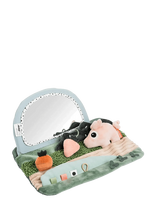 Done By Deer - Tummy Time Sensory Mirror Tiny Farm Colour Mix - Lavinamasis stovelis - Marga / raštuota