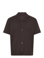 Oscar Jacobson - Kirk Knitted Shirt - Marškiniai trumpomis rankovėmis - Ruda