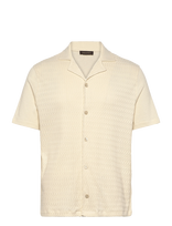 Oscar Jacobson - Kirk Knitted Shirt - Marškiniai trumpomis rankovėmis - Kreminė spalva