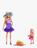 Barbie - Chelsea Family & Friends Dolls & Accessories, Picnic-Themed Playset With 2 Dolls & 9 Pieces - Lėlė - Marga / raštuota