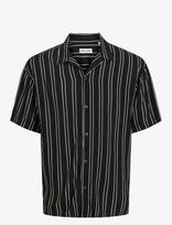 Jack & Jones - Jjejeff Stripe Resort Shirt Ss Sn - Marškiniai trumpomis rankovėmis - Juoda