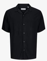 Jack & Jones - Jjejeff Solid Resort Shirt S/S Sn - Marškiniai trumpomis rankovėmis - Juoda