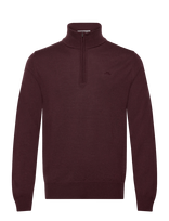 J. Lindeberg - Kiyan Merino Quarter Zip - Megztinis su užtrauktuku - Burgundiška splava