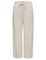ONLY - Onlsiesta Mw Pull-Up Linen Bl Pnt Noos - Lininės kelnės - Smėlio