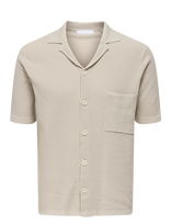 ONLY & SONS - Onstony Reg 12 Ss Waffle Shirt Knit - Laisvalaikio marškiniai - Smėlio