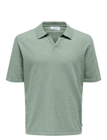 ONLY & SONS - Onsgeorge Reg 12 Linen Ss Polo Knit - Marškinėliai trumpomis rankovėmis - Žalia