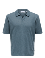 ONLY & SONS - Onsgeorge Reg 12 Linen Ss Polo Knit - Marškinėliai trumpomis rankovėmis - Mėlyna