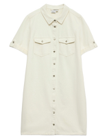 Vero Moda - Vmjennie Ss Short Denim Dress Ga Noos - Iki kelių ir midi suknelės - Balta