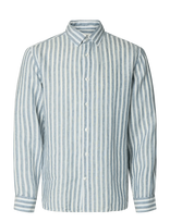 Selected - Slhregkylian Linen Ls Shirt - Lininiai marškiniai - Mėlyna