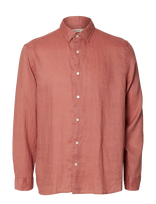 Selected - Slhregkylian Linen Ls Shirt - Lininiai marškiniai - Rožinė