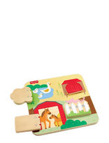 Fisher-Price - Wooden Farm Animal Board Busy Activity Toy For Baby & Toddler, 1 Wood Piece - Plakatas - Marga / raštuota
