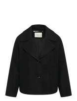 Kaffe Curve - Kcnanny Short Jacket - Vilnonė striukė - Juoda
