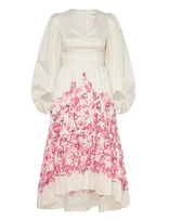 Malina - Sasia Deep V Neck Midi Dress - Vakarinė suknelė - Rožinė