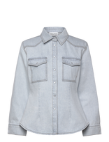 Malina - Anthea Fitted Waist Denim Shirt - Džinsiniai marškiniai - Mėlyna