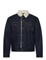 Levi's® - Type 3 Sherpa Trucker Give It - Džinsinis švarkas be pamušalo - Tamsiai mėlyna