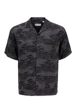 Jack & Jones - Jjjeff Aop Resort Shirt Ss - Marškiniai trumpomis rankovėmis - Juoda