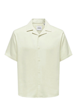 ONLY & SONS - Onskari Resort Ss Shirt Visc Lin 0075 Cs - Marškiniai trumpomis rankovėmis - Kreminė spalva