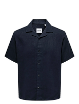 ONLY & SONS - Onskari Resort Ss Shirt Visc Lin 0075 Cs - Marškiniai trumpomis rankovėmis - Tamsiai mėlyna
