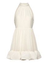 Malina - Fern Halterneck Ruffled Mini Dress - Trumpa suknelė - Balta