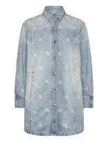 Calvin Klein Jeans - Denim Shirtdress Ck Distressed I - Džinsinė suknelė - Mėlyna
