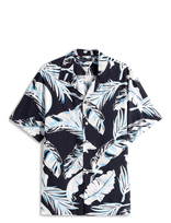 Tommy Hilfiger - Lightweight Leaf Aop Ss Shirt - Marškiniai trumpomis rankovėmis - Juoda