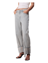 Calvin Klein Jeans - Relaxed Crop Cuff Hazy Sunset - Platūs džinsai - Mėlyna