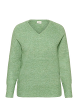 Kaffe Curve - Kcniela V-Neck Pullover - Megztinis - Žalia