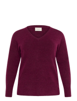 Kaffe Curve - Kcniela V-Neck Pullover - Megztinis - Burgundiška splava
