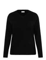Kaffe Curve - Kcniela V-Neck Pullover - Megztinis - Juoda