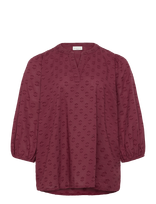 Kaffe Curve - Kcloulou Blouse 3/4 Sl - Marškinėliai ilgomis rankovėmis - Burgundiška splava