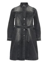 Kaffe Curve - Kcally Denim Dress - Iki kelių ir midi suknelės - Juoda